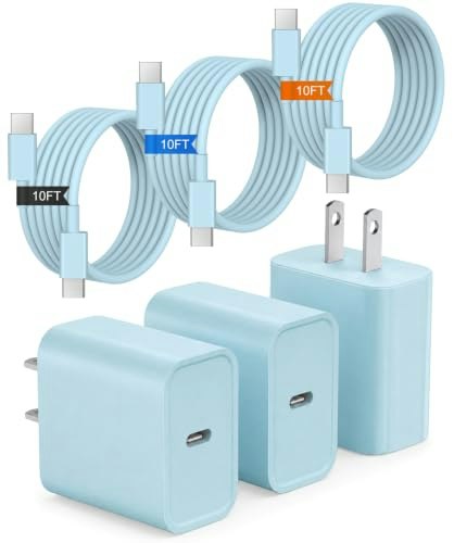 USB-C Fast Charger and 10ft Cable 3-Pack: $22.02