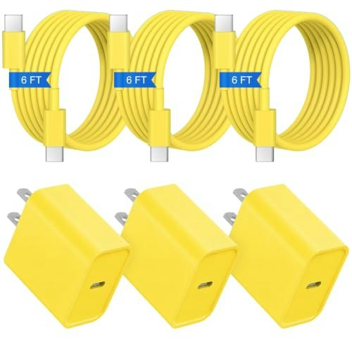 USB-C Wall Charger and 6ft Cable 3-Pack: $21.16 USB-C Wall Charger and 6ft Cable 3-Pack: $21.16