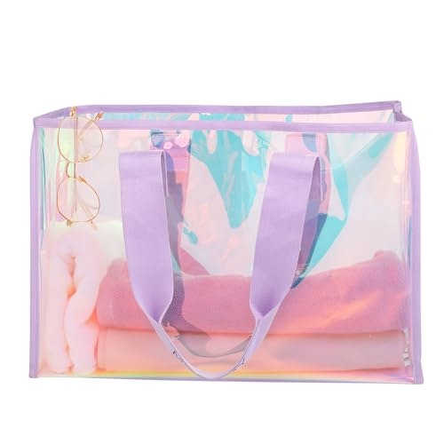 Motomy Iridescent Clear Beach Bag: $9.99 Motomy Iridescent Clear Beach Bag: $9.99