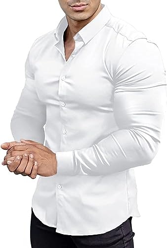Eouoss Men's Muscle Fit Long Sleeve Dress Shirt: $12.74 Eouoss Men's Muscle Fit Long Sleeve Dress Shirt: $12.74