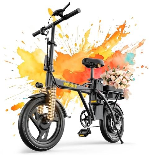 Werhy 14-inch 500W Folding Electric Bike: $249.99