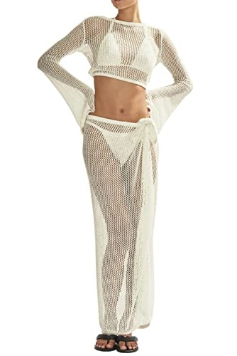 Lannew Women's Crochet Bikini Cover Up Set: $29.13 Lannew Women's Crochet Bikini Cover Up Set: $29.13