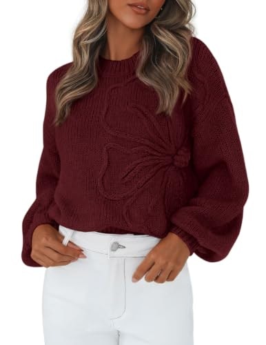 Prettygarden Women's 3D Floral Oversized Knit Sweater: $33.99 Prettygarden Women's 3D Floral Oversized Knit Sweater: $33.99
