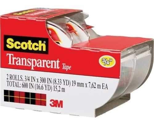 Scotch 3/4" x 250" Transparent Tape 2-Pack: $1 Scotch 3/4" x 250" Transparent Tape 2-Pack: $1