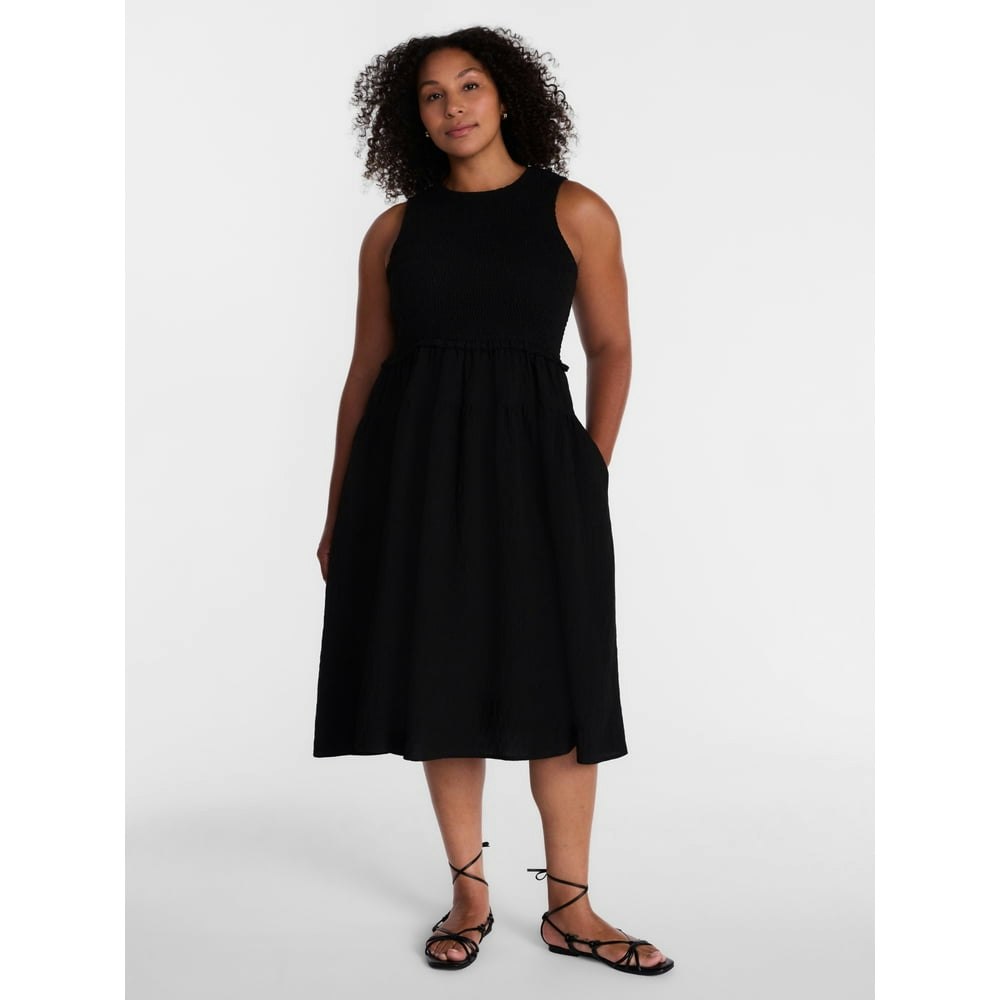 Time and Tru Women's Tiered Midi Dress: $8.98