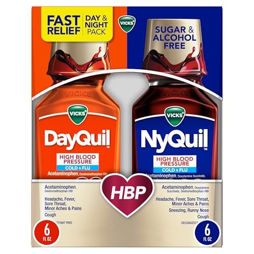 DayQuil and NyQuil High Blood Pressure Cold and Flu Relief Liquid 2-Pack: $13.47 DayQuil and NyQuil High Blood Pressure Cold and Flu Relief Liquid 2-Pack: $13.47
