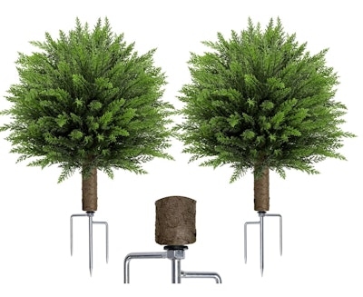 23.7" Outdoor Artificial Cedar Topiary Ball Tree 2-Pack for $38 + free shipping