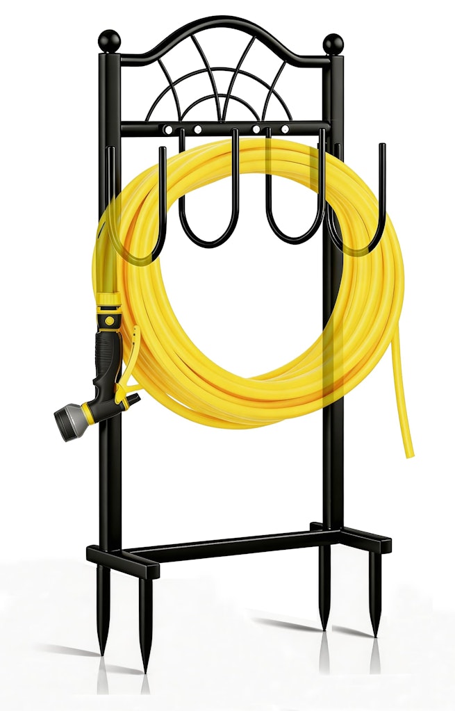 Freestanding Fence-Style Garden Hose Holder: $18