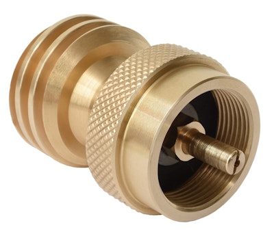 Flame King 20-lb. to 1-lb. Solid Brass Propane Adapter for $7 + free shipping w/ Prime