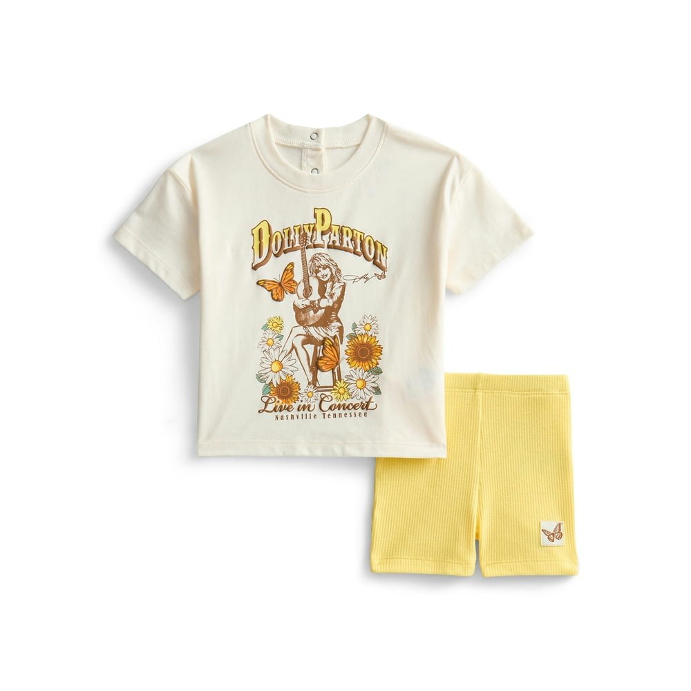 Dolly Parton Baby Girls Graphic Tee and Bike Shorts 2-Piece Set: $5.99 Dolly Parton Baby Girls Graphic Tee and Bike Shorts 2-Piece Set: $5.99
