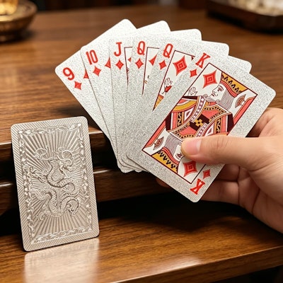 Silver Thickened Double-Sided Playing Cards for $2.60 + free shipping w/ $25