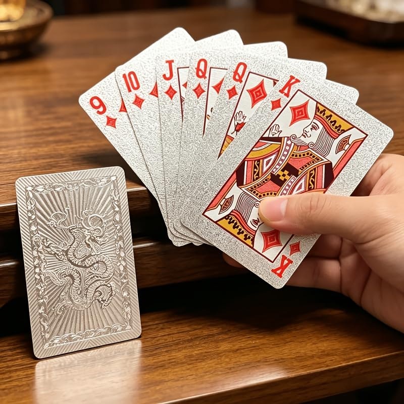 Silver Thickened Double-Sided Playing Cards: $2.60