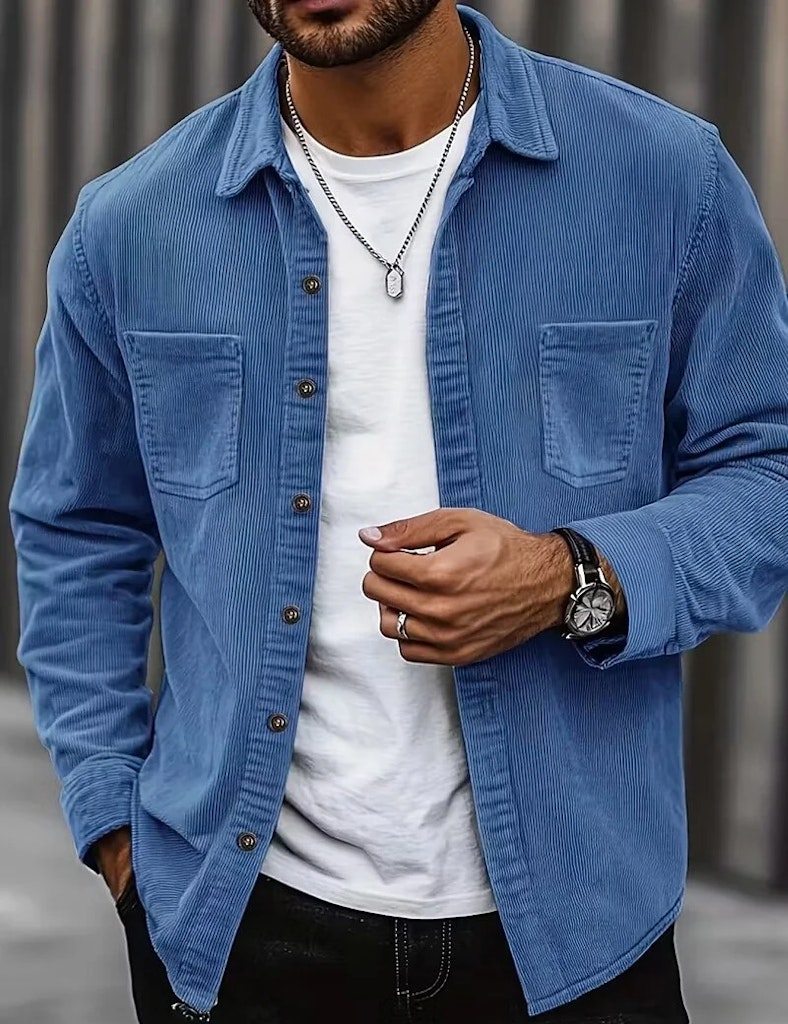 Men's Classic Corduroy Button-Up Shirt: 2 for $12