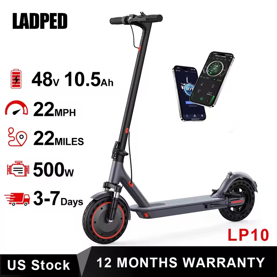 Ladped LP10 500W Folding Electric Scooter: $168.85 Ladped LP10 500W Folding Electric Scooter: $168.85