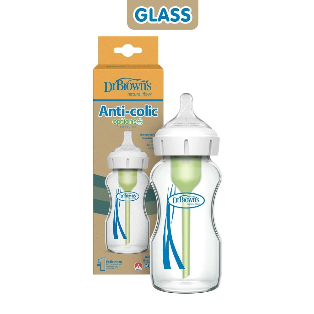 Dr. Brown's Options+ Wide-Neck Glass Baby Bottle 9-oz.: $8.79