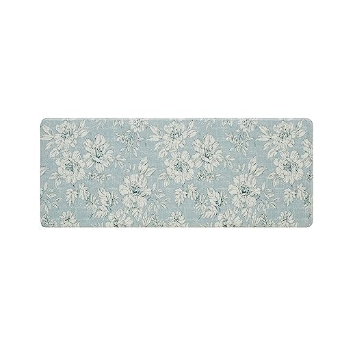 Laura Ashley 17.5" x 60" Iris Floral Anti-Fatigue Kitchen Mat: $31