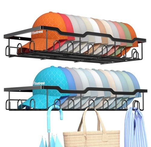 Nicetree Baseball Hat Wall Rack 2-Pack: $12.81 Nicetree Baseball Hat Wall Rack 2-Pack: $12.81