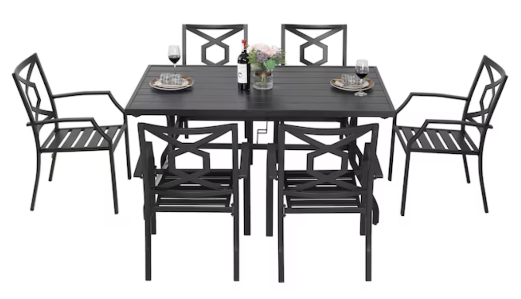 Nuu Garden 7-Piece Iron Patio Dining Set: $340