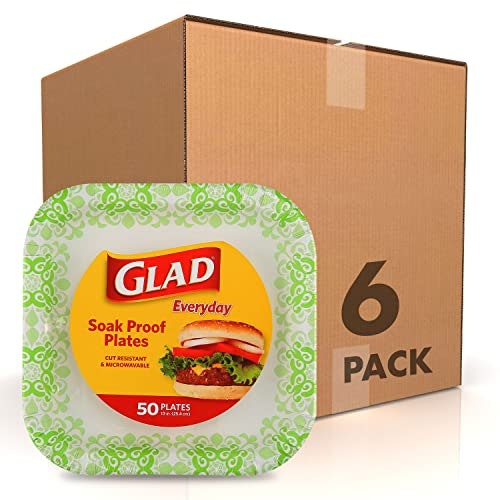 Glad 10-inch Square Disposable Paper Plates 300-Count: $52.68