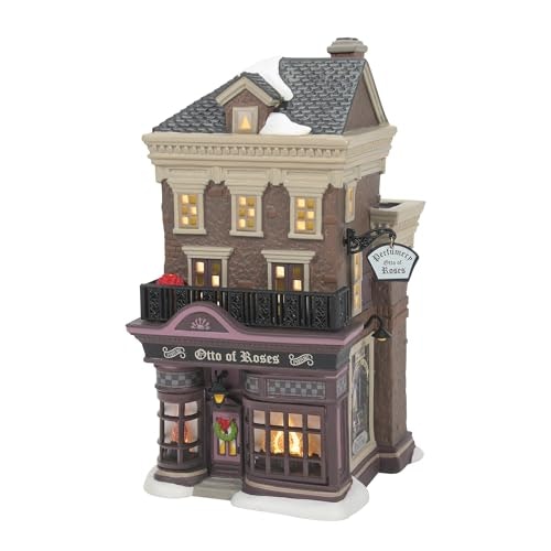Department 56 Dickens Village Otto of Roses Perfumery 8.62-Inch Lit Building: $166.17 Department 56 Dickens Village Otto of Roses Perfumery 8.62-Inch Lit Building: $166.17