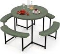 Giantex 37" Round Picnic Table Bench Set for $116 + free shipping