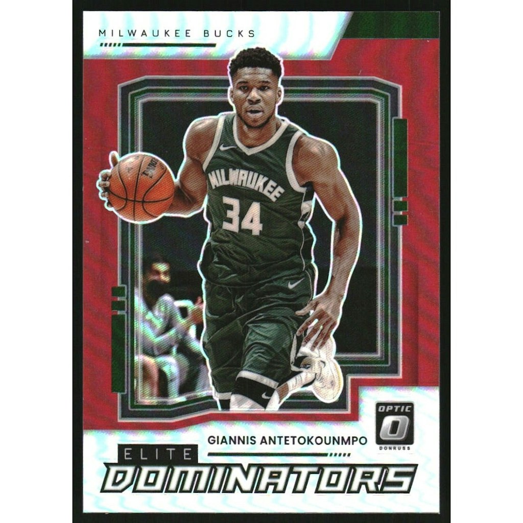 2021-22 Donruss Optic Elite Dominators Red Giannis Antetokounmpo Trading Card: $15 2021-22 Donruss Optic Elite Dominators Red Giannis Antetokounmpo Trading Card: $15