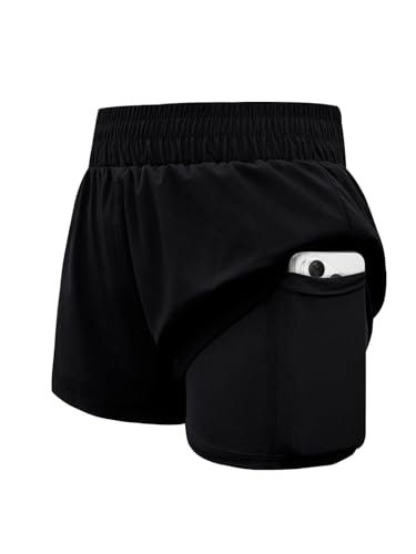 Wiffgo Girls 2-in-1 Athletic Shorts: $8.48