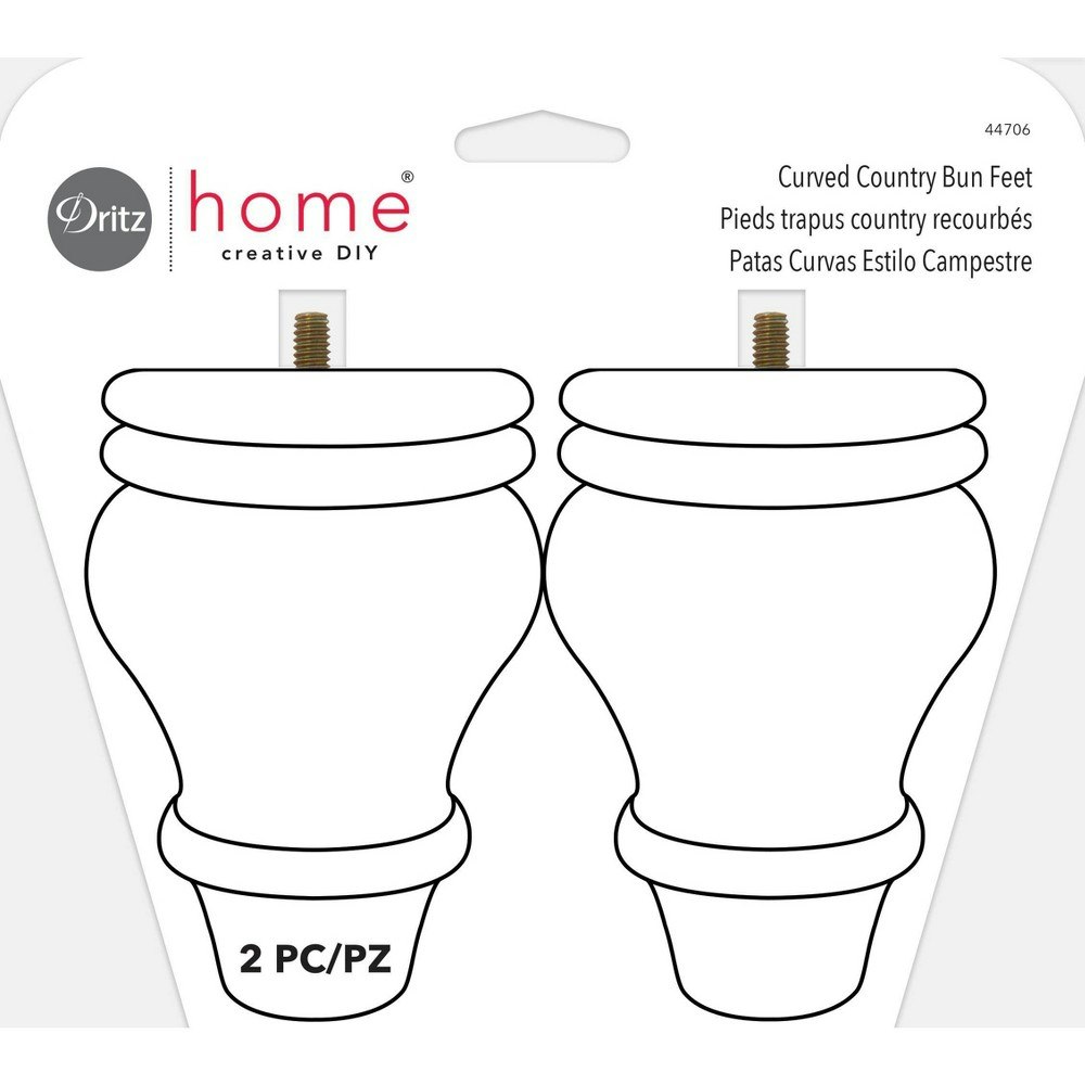 Dritz 7" Unfinished Wood Curved Bun Feet 2-Pack: $23.89 Dritz 7" Unfinished Wood Curved Bun Feet 2-Pack: $23.89