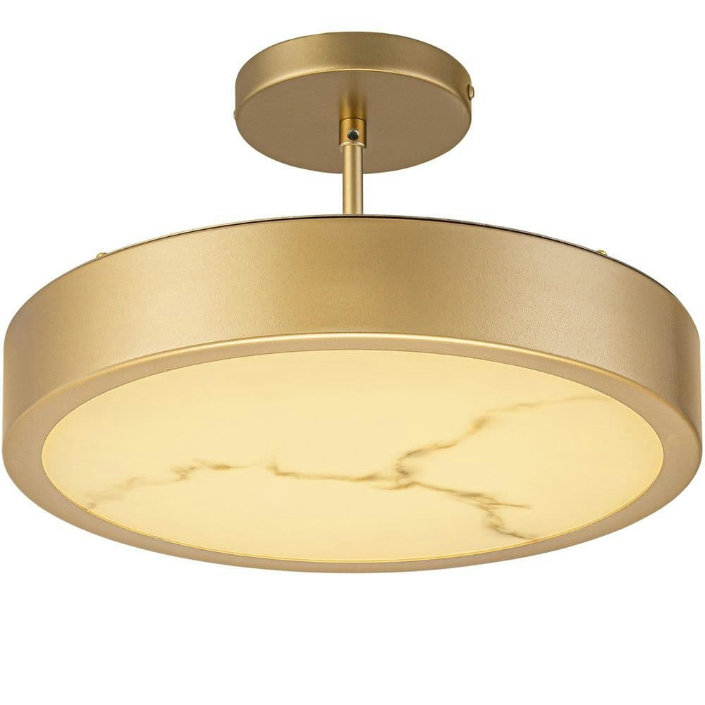 12-Inch Gold LED Semi Flush Mount Ceiling Light: $158.23