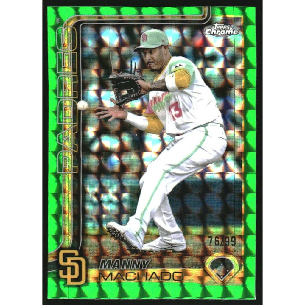 2025 Topps Chrome Green Geometric Refractor Manny Machado #53 Card: $18 2025 Topps Chrome Green Geometric Refractor Manny Machado #53 Card: $18