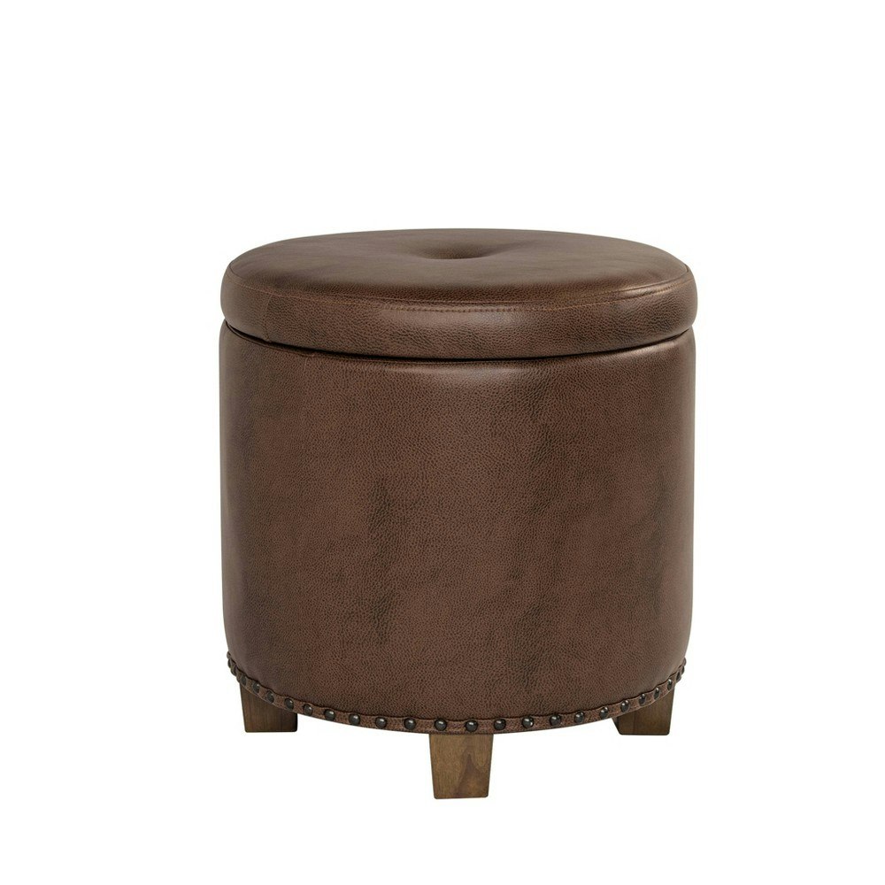 Homepop Small Faux Leather Storage Ottoman: $81.99