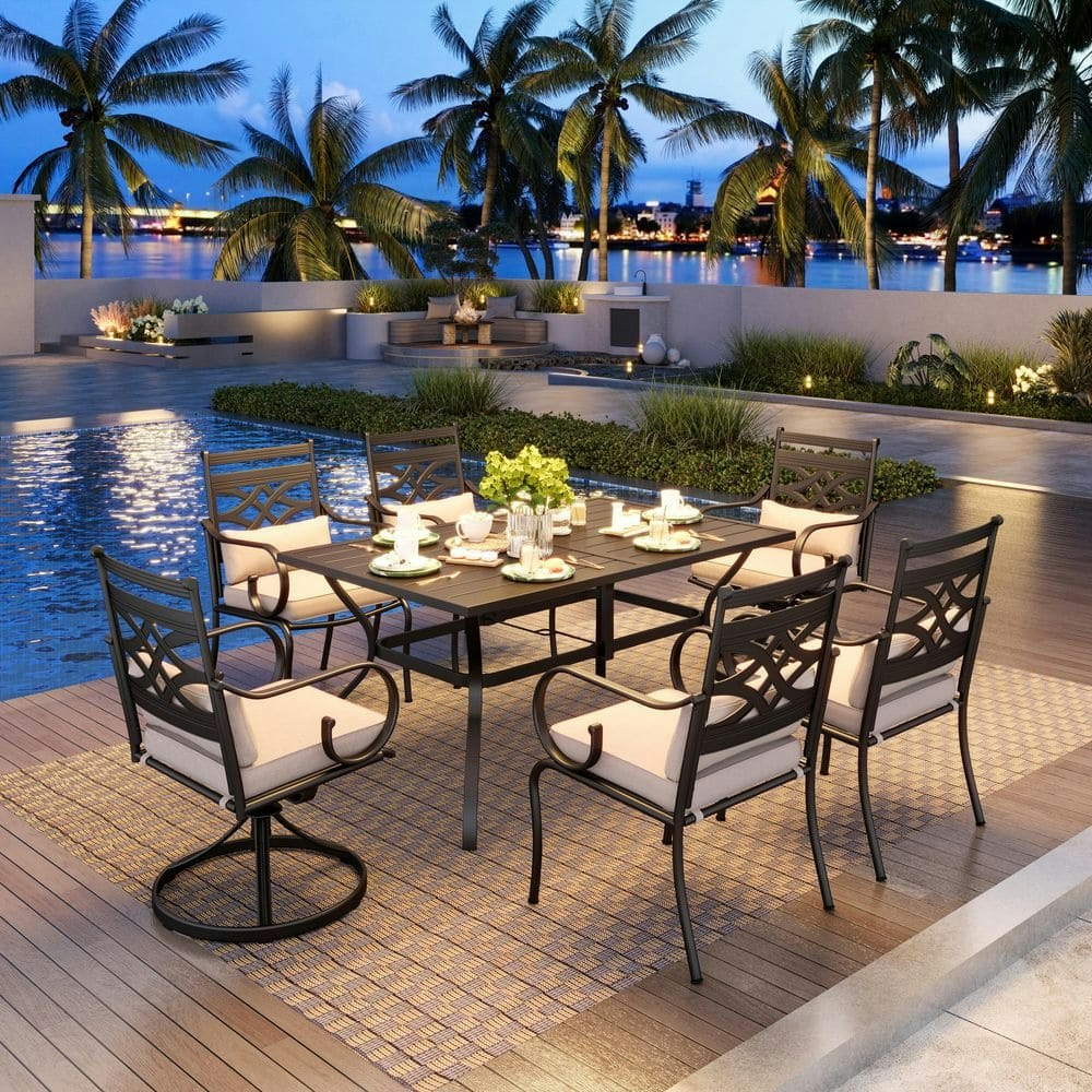 7-Piece Metal Outdoor Dining Set: $1,050