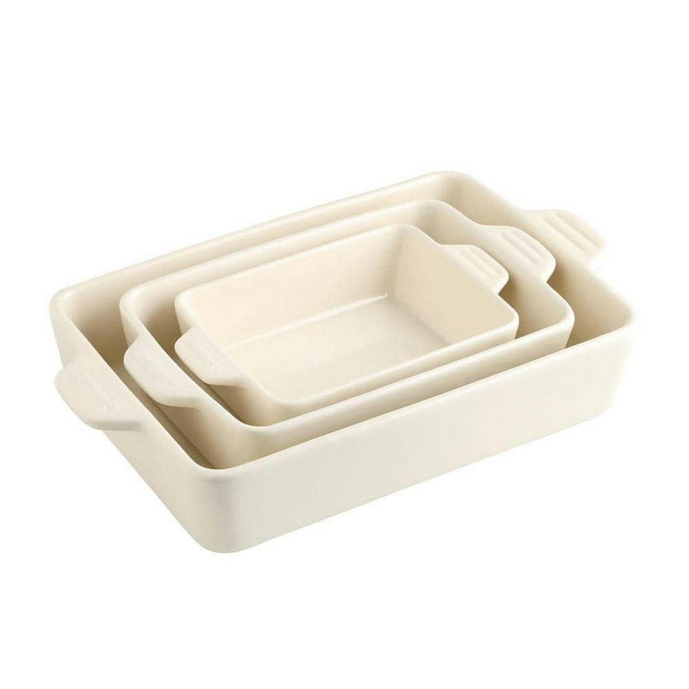 3-Piece Rectangular Ceramic Baking Dish Set: $108.90 3-Piece Rectangular Ceramic Baking Dish Set: $108.90