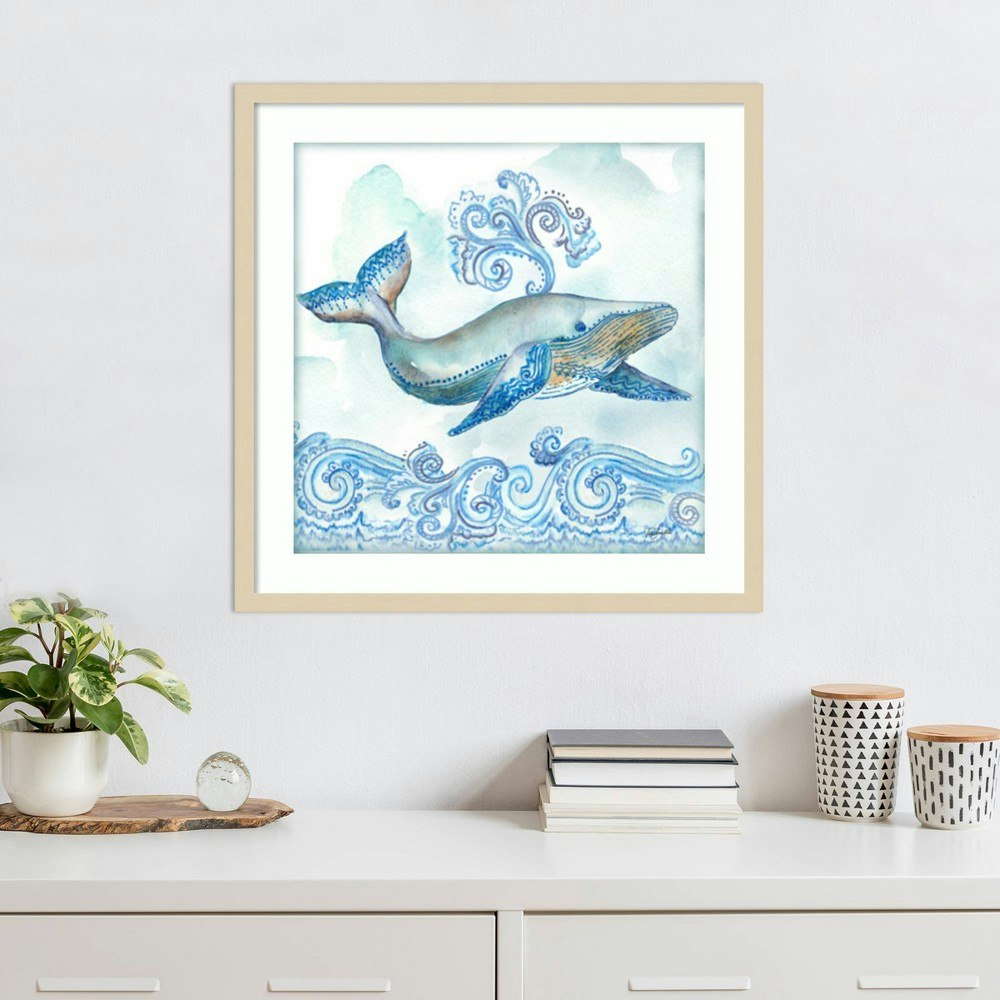 Amanti Art 25"x25" Boho Shells II Whale Wall Art Print: $165.99
