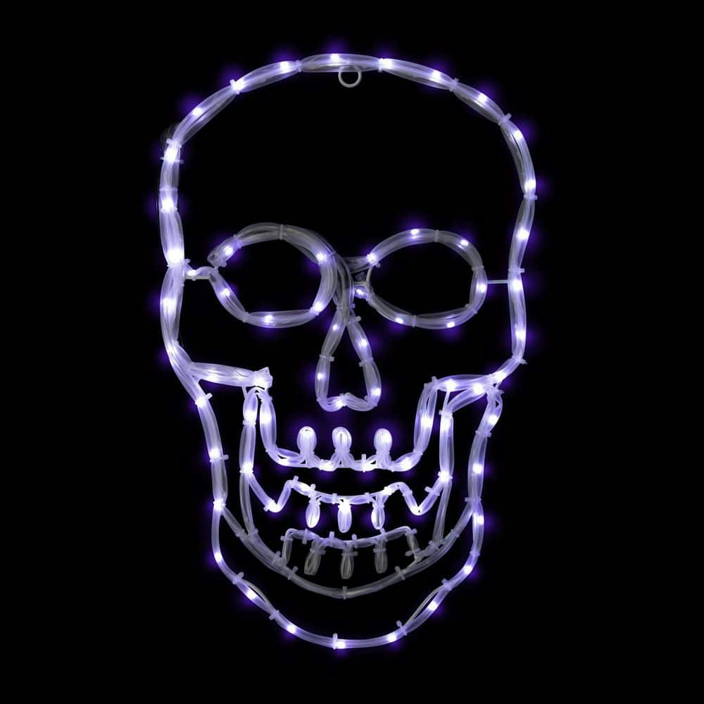 18-inch Skull Halloween Window Silhouette Light: $129 18-inch Skull Halloween Window Silhouette Light: $129