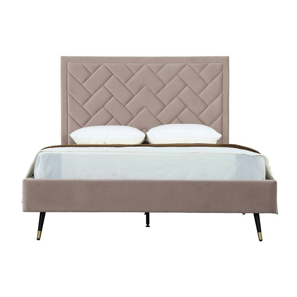 Manhattan Comfort Crosby Queen Velvet Upholstered Bed: $755.99 Manhattan Comfort Crosby Queen Velvet Upholstered Bed: $755.99