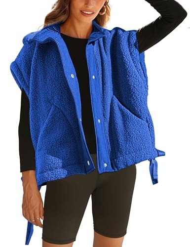 Vateami Women's Oversized Fleece Sherpa Vest: $30.99