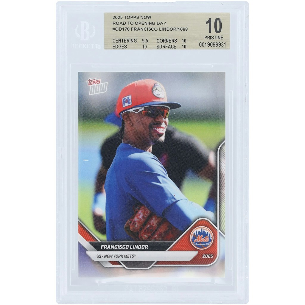 Francisco Lindor New York Mets 2025 Topps Now Road to Opening Day #OD-176 BGS 9.5 Authenticated Card: $69.99 Francisco Lindor New York Mets 2025 Topps Now Road to Opening Day #OD-176 BGS 9.5 Authenticated Card: $69.99