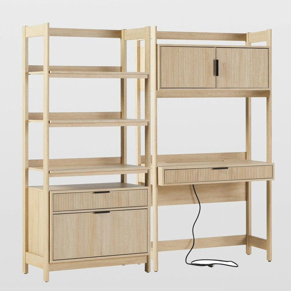 Saracina Home Transitional Fluted Hutch Desk and Bookcase 2-Piece Set: $550.99 Saracina Home Transitional Fluted Hutch Desk and Bookcase 2-Piece Set: $550.99