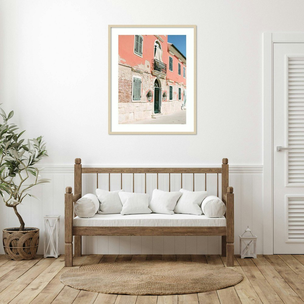 Amanti Art 33"x41" Pink Houses by Justine Milton Framed Wall Art Print: $309.99