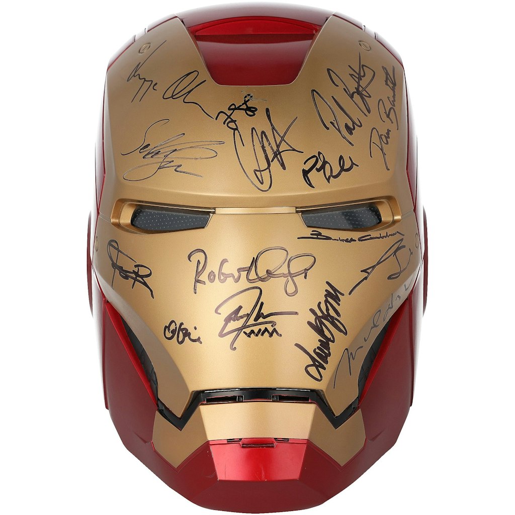 Marvel Avengers Iron Man Replica Helmet with 15 Signatures: $9,999.99 Marvel Avengers Iron Man Replica Helmet with 15 Signatures: $9,999.99