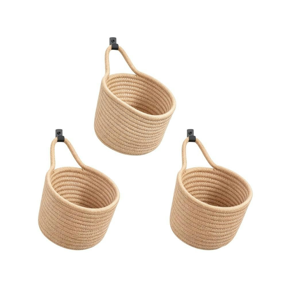 6.4" x 4.9" Cotton Woven Wall-Hanging Storage Basket 3-Pack: $81.41 6.4" x 4.9" Cotton Woven Wall-Hanging Storage Basket 3-Pack: $81.41