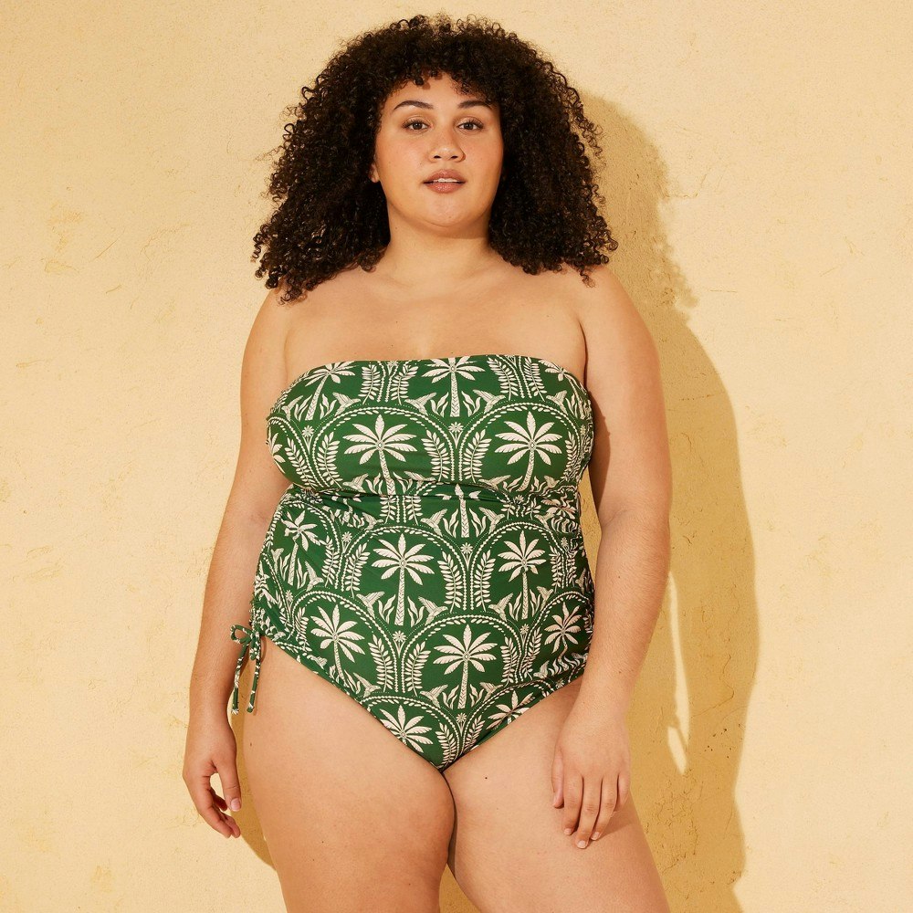 Women's Palm Print High Leg One Piece Swimsuit: $45 Women's Palm Print High Leg One Piece Swimsuit: $45