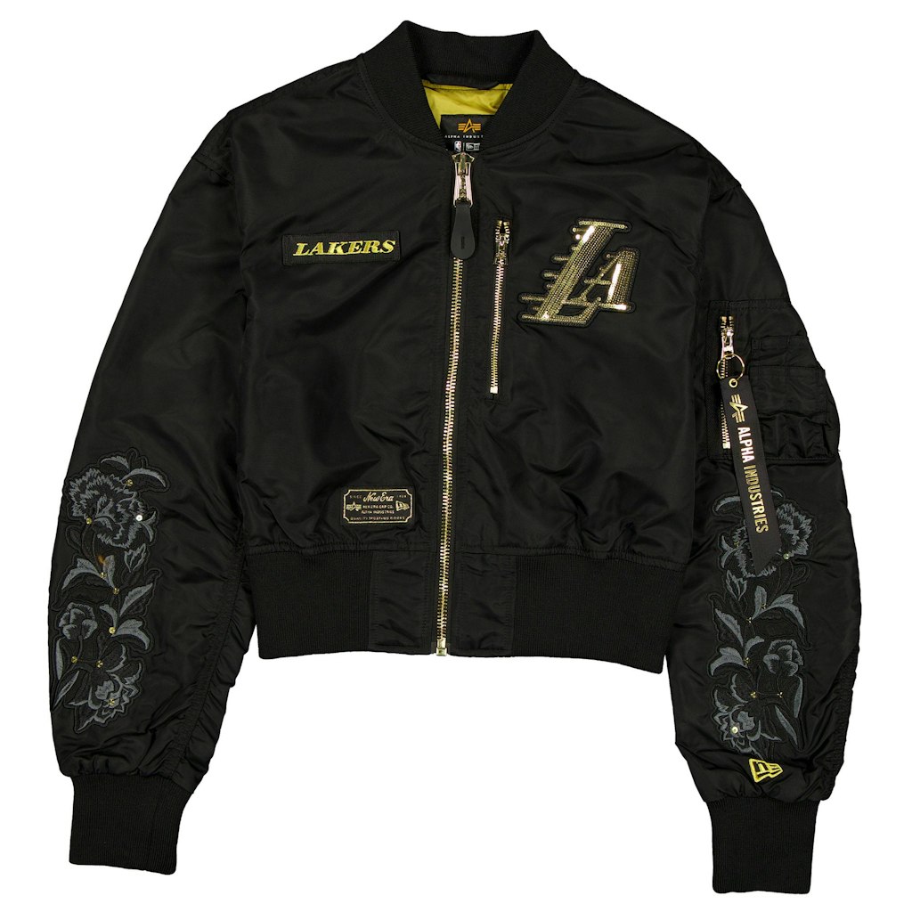 New Era x Alpha Industries Los Angeles Lakers Women's Full-Zip Crop Jacket: $199.99
