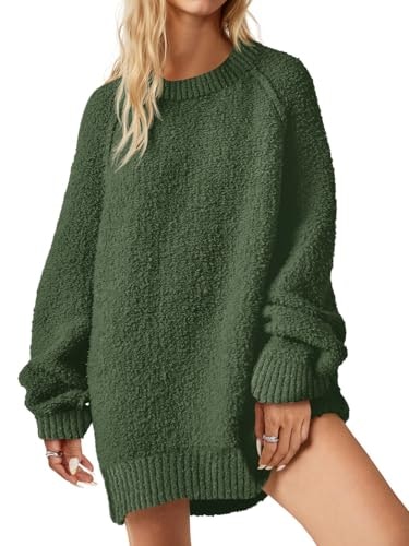 Saodimallsu Women's Oversized Fuzzy Long Sleeve Tunic Sweater: $27.98 Saodimallsu Women's Oversized Fuzzy Long Sleeve Tunic Sweater: $27.98