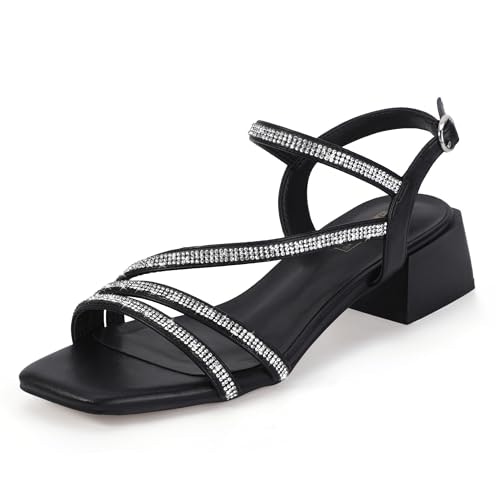 Idifu Women's Rhinestone Low Block Heel Sandals: $36.54 Idifu Women's Rhinestone Low Block Heel Sandals: $36.54