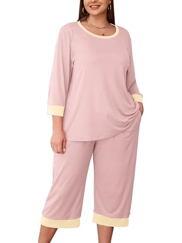 AusLook Women's Plus Size 3/4 Sleeve Capri Pajama Set: $19.98 AusLook Women's Plus Size 3/4 Sleeve Capri Pajama Set: $19.98