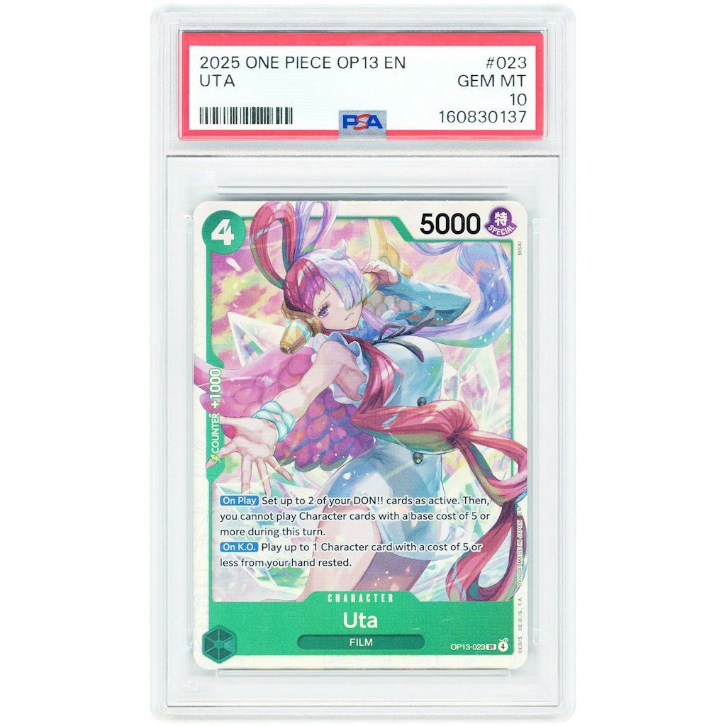 Uta One Piece Trading Card #OP13-023 PSA 10: $74.99 Uta One Piece Trading Card #OP13-023 PSA 10: $74.99