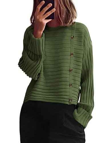Prettygarden Women's Asymmetric Button Long Sleeve Sweater: $27.19 Prettygarden Women's Asymmetric Button Long Sleeve Sweater: $27.19