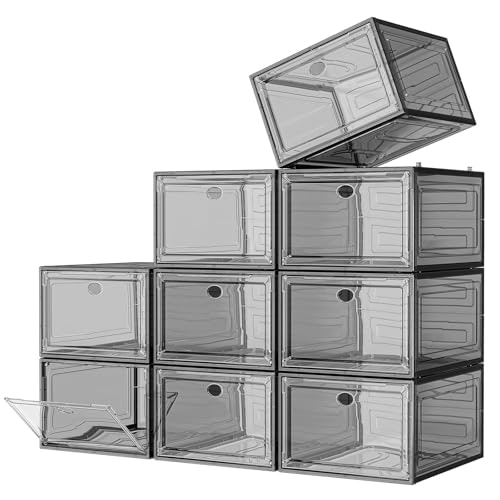 Clear Stackable Shoe Storage Box with Magnetic Door: $53.97 Clear Stackable Shoe Storage Box with Magnetic Door: $53.97